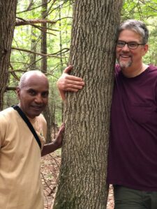 Bill and Anthony with a tree in Peru