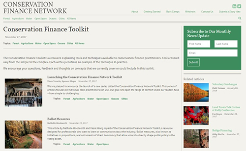 Conservation Finance Network website