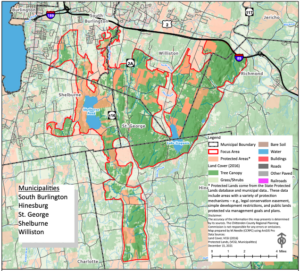 Map of the Champlain Valley Conservation Partnership's focus area